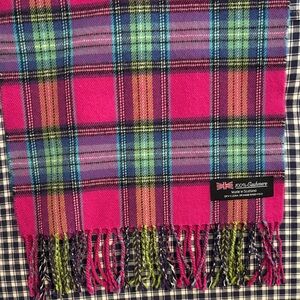 Pink Tartan Cashmere Scarf